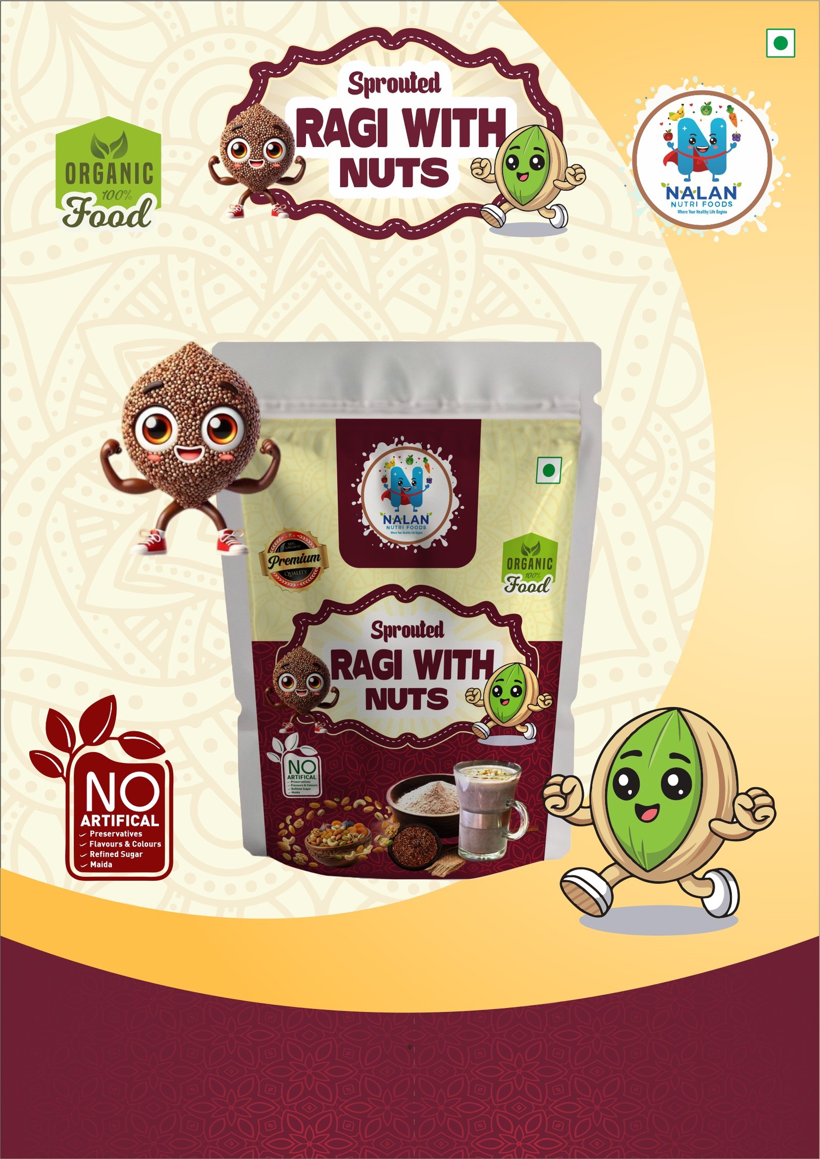 Sprouted Ragi with Nuts